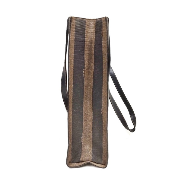 Fendi Pequin Tote Bag PVC Leather Khaki Black - Picture 2 of 9